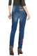 DESIGUAL, Blugi cu detalii brodate, Albastru stins, 24