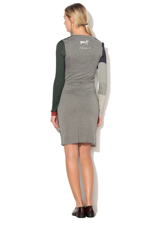 DESIGUAL, Rochie din jerseu cu decolteu drapat Azahara, Multicolor, XXL