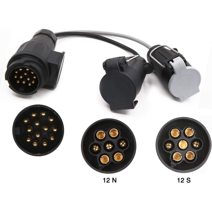 Adaptor etans pentru remorci, Enforose, functie de separare a semnalului, protectie impotriva prafului, 13 pini la 7 pini