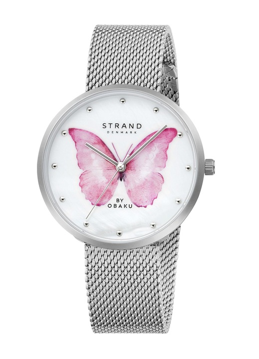 Ceas dama Strand by Obaku S700LXCWMC-DBP Argint, Perla, Quartz, 3 ATM