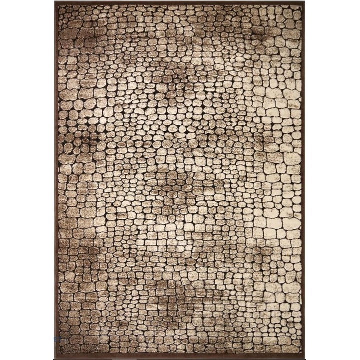 Килим Covorexpert Luna 1842-12, Размер 50 x 80 см, Кафяв, Дължина на нишката 6 мм, Антиалергичен, Полипропилен, Хол, Спалня, Трапезария, Офис