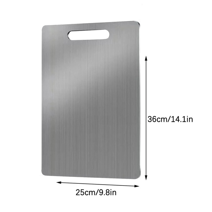 Tocator de bucatarie, inox, argintiu, 36x25cm