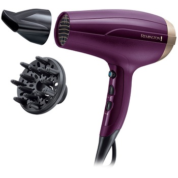 Uscator de par Remington Your Style D5219, 2300 W, 3 trepte de caldura, 2 viteze, Functie Ionica, 3 accesorii, Mov/Negru Uscator de par Remington Your Style D5219, 2300 W, 3 trepte de caldura, 2 viteze, Functie Ionica, 3 accesorii, Mov/Negru