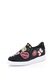 Juicy Couture, Pantofi slip on catifelati cu aplicatii Vela, Negru/Rosu/Galben, 36