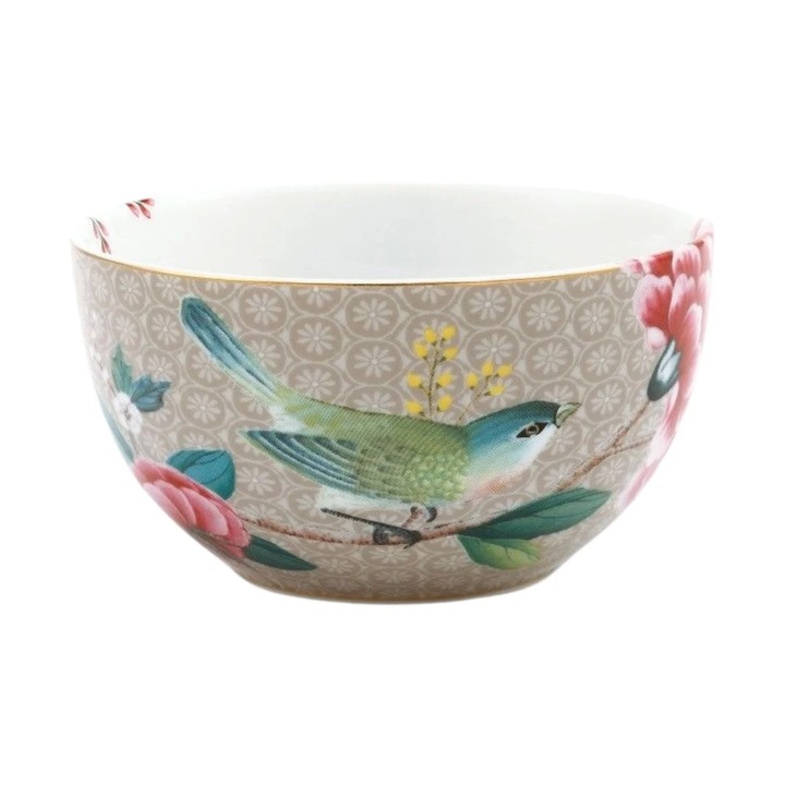 Porcelántál, Pip Studio, Khaki, 12 cm, Blushing Birds kollekció