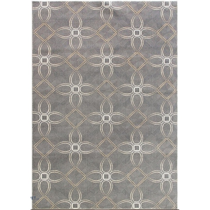 Covor Model Covorexpert Anny 33040-162, Marime 155 x 230 cm, Bej, Crem, Gri, Lungime Fir 7 mm, Antialergic, Polipropilena, Living, Dormitor, Sufragerie, Birou 155 x 230