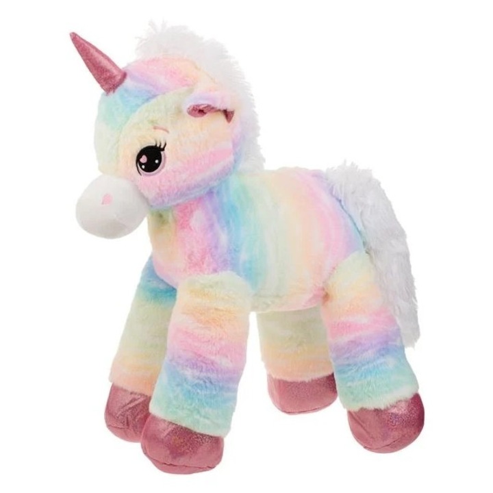 Unicorn de Plus Rainbow cu Glitter, poliester, 65×30×35 cm, roz