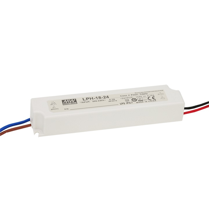 Sursa alimentare LED 18W, 12V, IP67, 180-264VAC, 1,5A