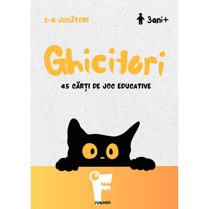 GHICITORI - 45 de cartonase Premium distractive si educative, 3 ani+ | joc de carti pentru copii | cartonase plastifiate rezistente, intr-un saculet de bumbac cu snur. Funlandia