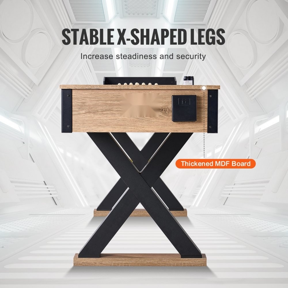 Masa Shuffleboard 2 in 1 de 9 ft, Set Combo, adaptabila pentru