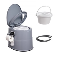Galeata interioara pentru toaleta de camping, cu capac etans, raft pentru telefon, suport pentru hartie, design ergonomic