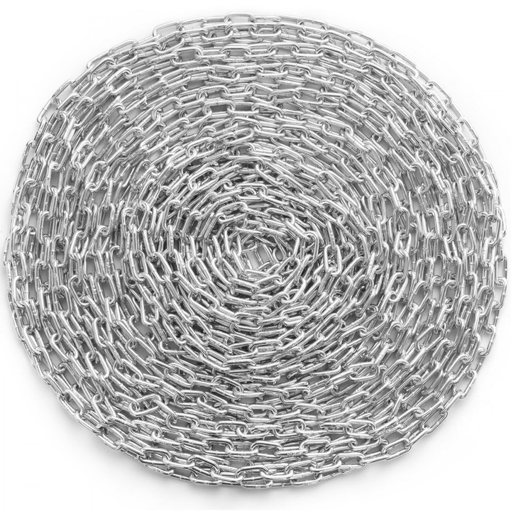 Lant de ridicat din otel carbon, zale rotunde, 6 mm x 30, 48 m, capacitate 700 kg