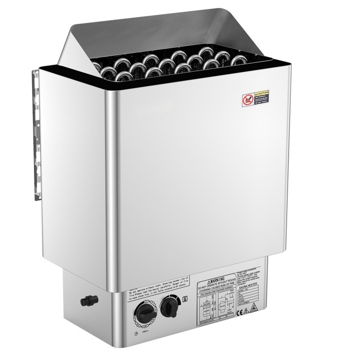 HomeSpa Elektromos Szaunakályha, 8KW, Beépített Szaunaszabályozás, Térfogat 8-12 m³, Rozsdamentes Acél