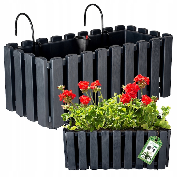 Ghiveci dreptunghiular, Prosperplast, DDEF400W-S433, Antracit