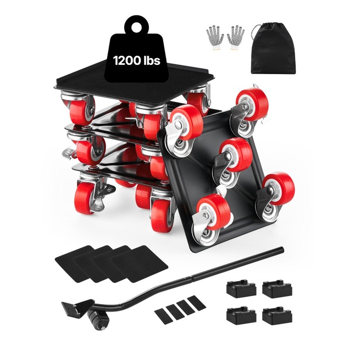 Mutator Mobila, Furniture Dolly, 5 Roti, Rezistent, Capacitate 544 Kg, Ideal pentru Transport