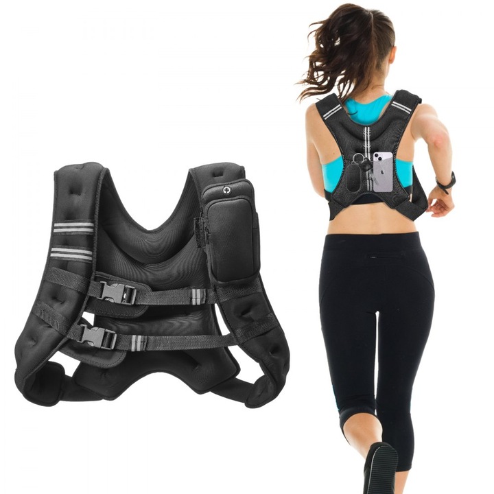 Vesta cu greutate pentru alergare, Model de Antrenament, 9 kg, Ideala pentru Fitness