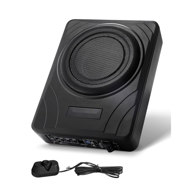 Subwoofer auto sub scaun, model 8 inch, putere 300W, sistem subwoofer pentru auto/camion, design subtire, alimentare simpla
