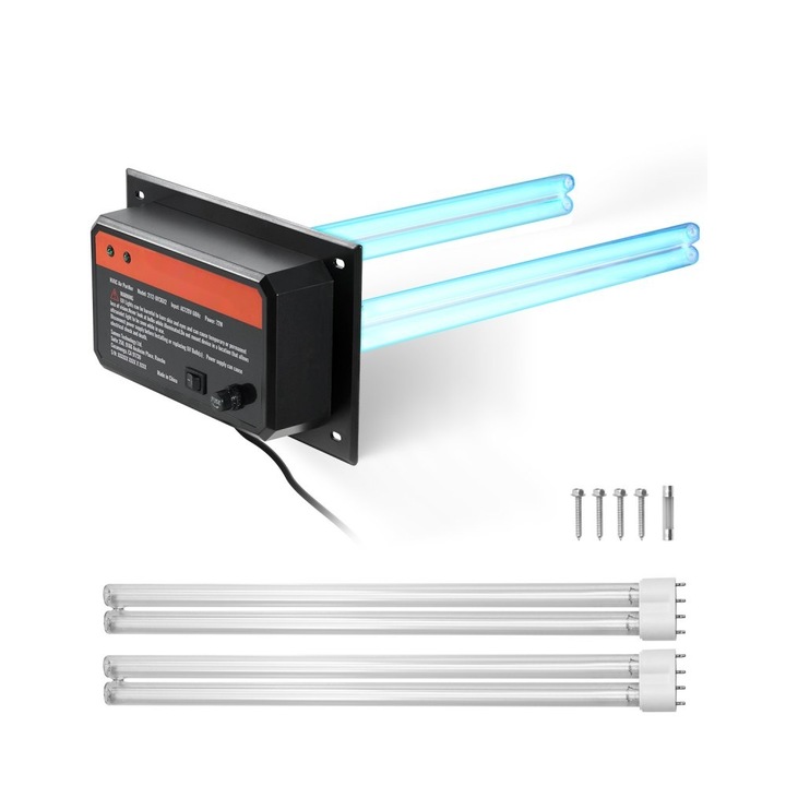 Purificator de aer HVAC, Pentru intreaga casa, 72W, 40 cm, Lumina UV in conducta, pentru sisteme de aer conditionat