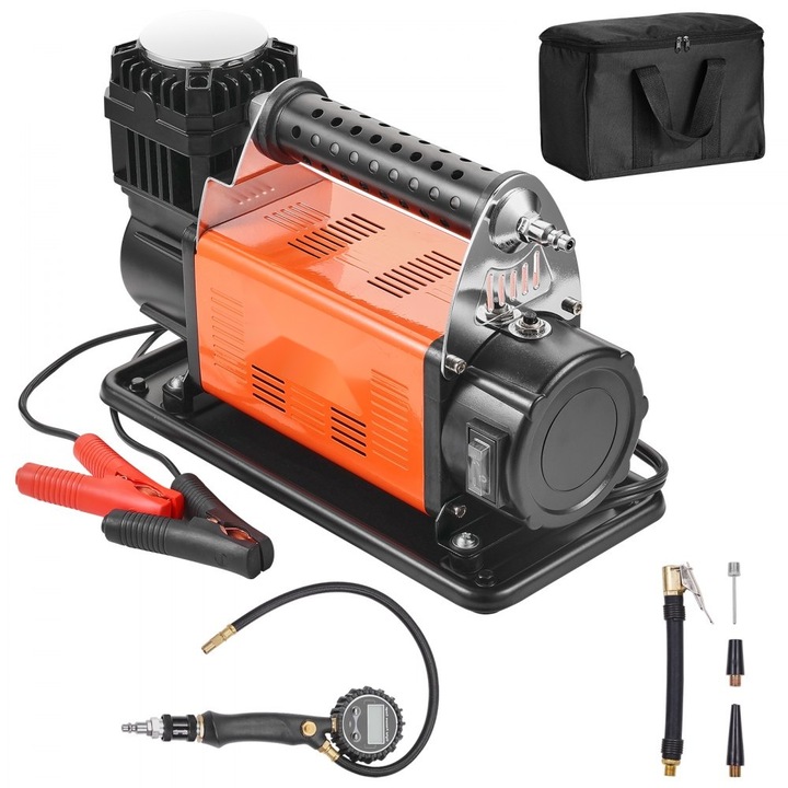 Compresor aer portabil, 12V, ideal pentru umflarea anvelopelor auto, capacitate 7.06 CFM, presiune 150PSI