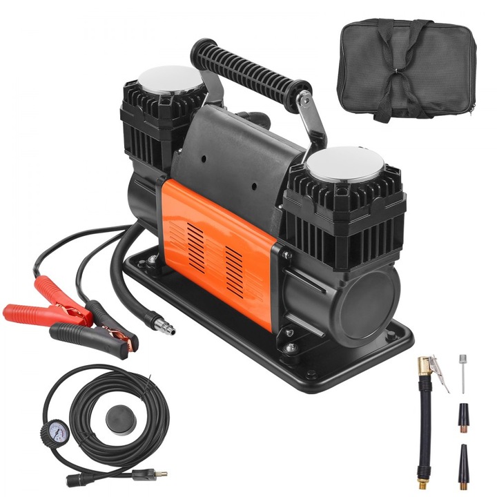 Compresor de aer portabil, 10.6CFM, pentru umflarea anvelopelor, dublu cilindru, 12V, 150PSI