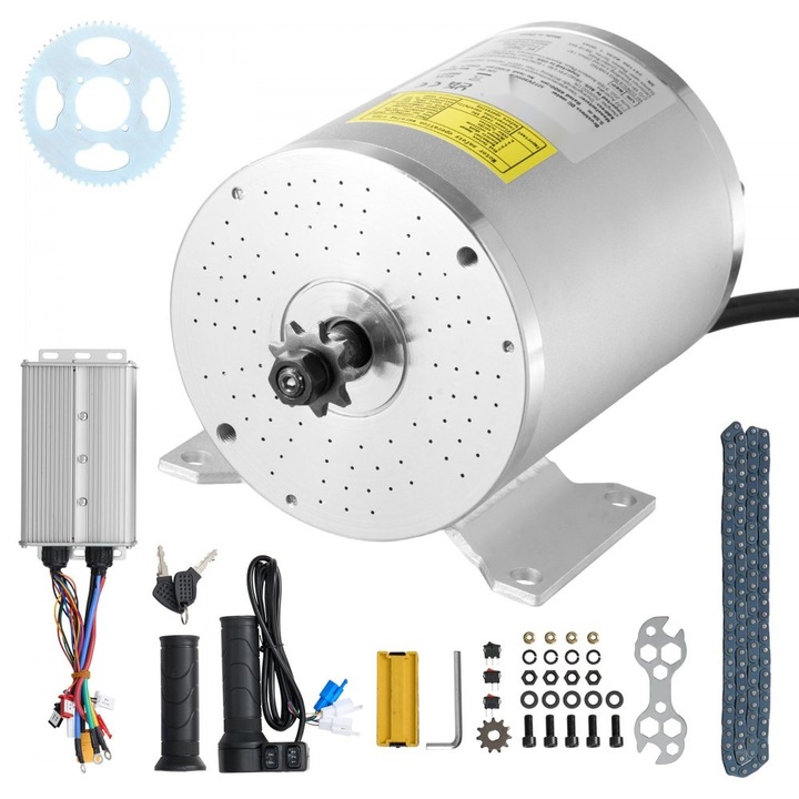 Комплект безчетков DC електрически двигател, 3000 W, 72 V, 4900 об/мин, с регулатор на скоростта