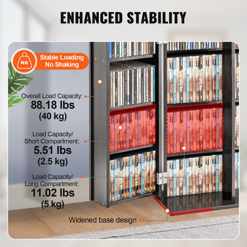 Dulap pentru depozitare CD-uri/DVD-uri, Model cu 4 straturi