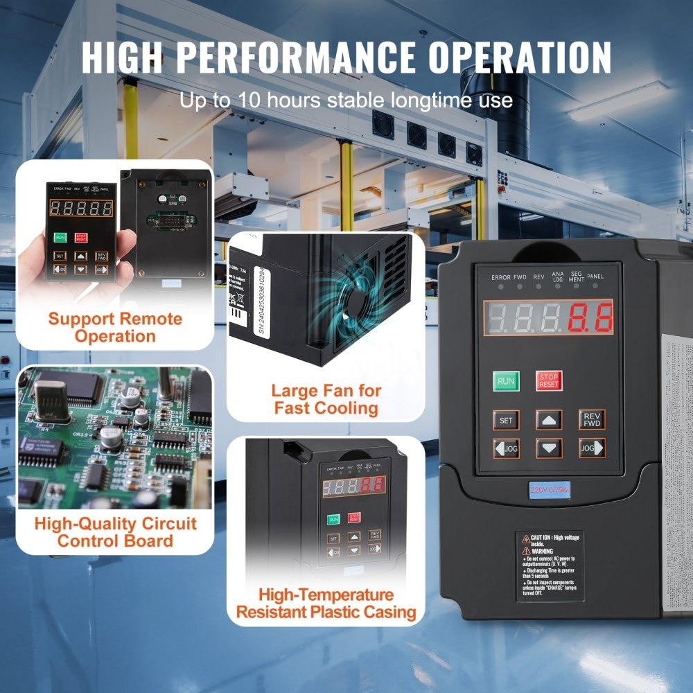 Motor electric VFD 1 CP, cu variatie de frecventa, 0, 75 KW, 3, 5 ...