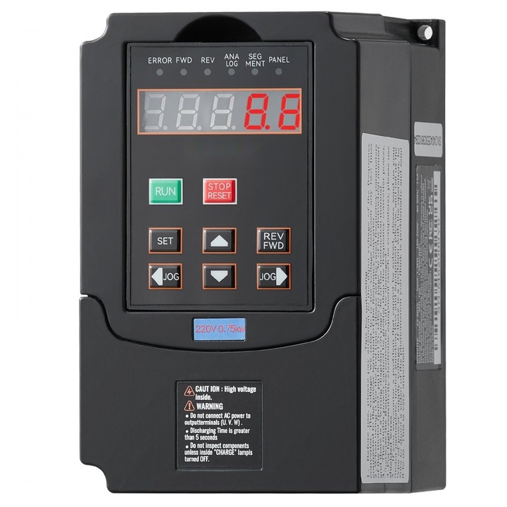 Motor electric VFD 1 CP, cu variatie de frecventa, 0, 75 KW, 3, 5 Amperi, 220V, Intrare 1 sau 3 faze, Iesire 3 faze 0-400 Hz