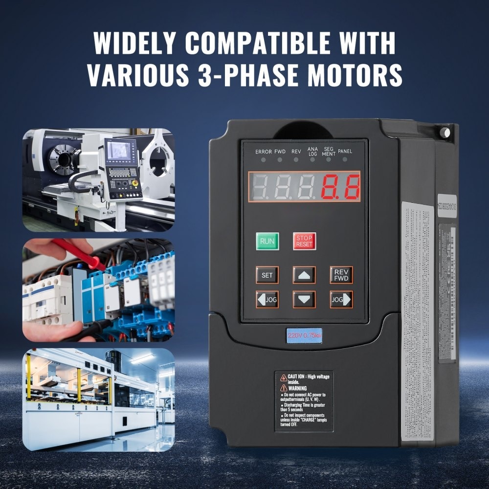 Motor electric VFD 1 CP, cu variatie de frecventa, 0, 75 KW, 3, 5 ...
