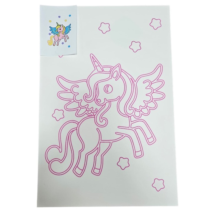 Desen cu nisip colorat Model Unicorn