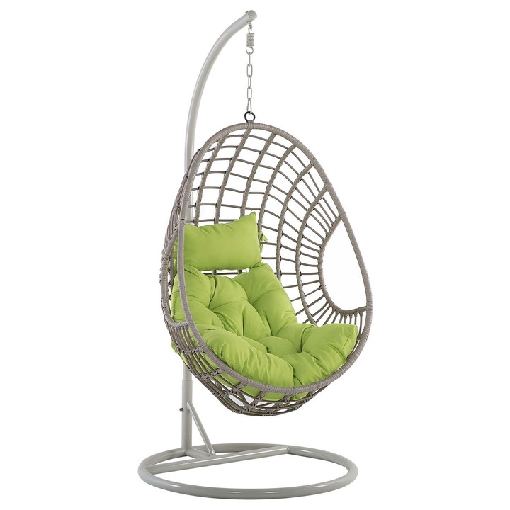 Fotoliu suspendat cu suport Arpino Ratan sintetic Bej