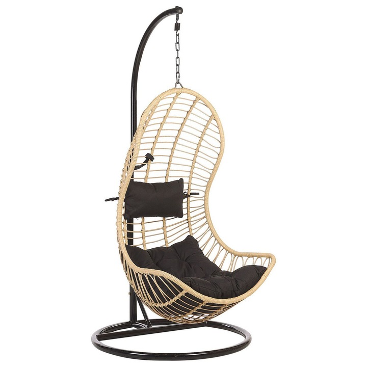 Fotoliu suspendat cu suport Pineto Ratan sintetic Natural