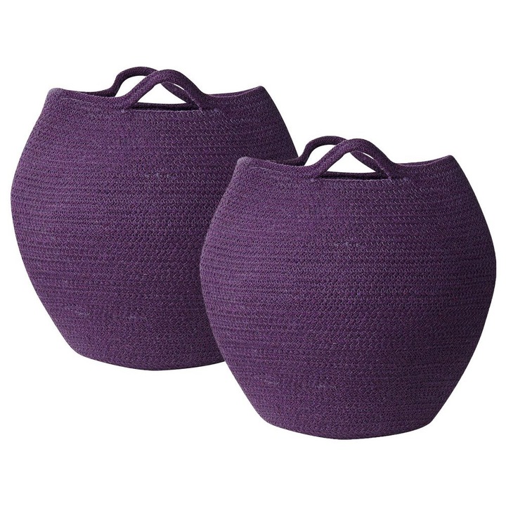 Set de 2 cosuri din bumbac violet 20 cm Panjgur