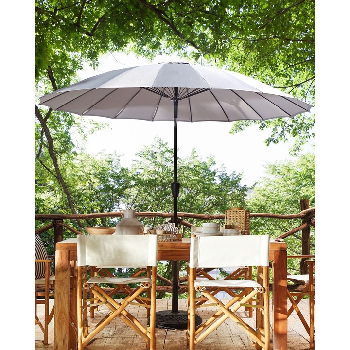 Világosszürke napernyő 255 cm