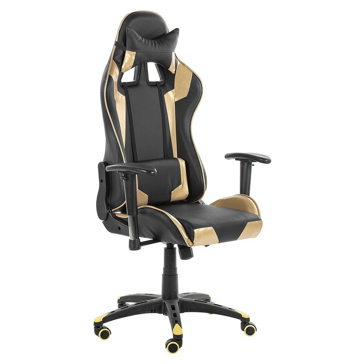 Scaun de birou din piele artificiala neagra sau aurie Knight