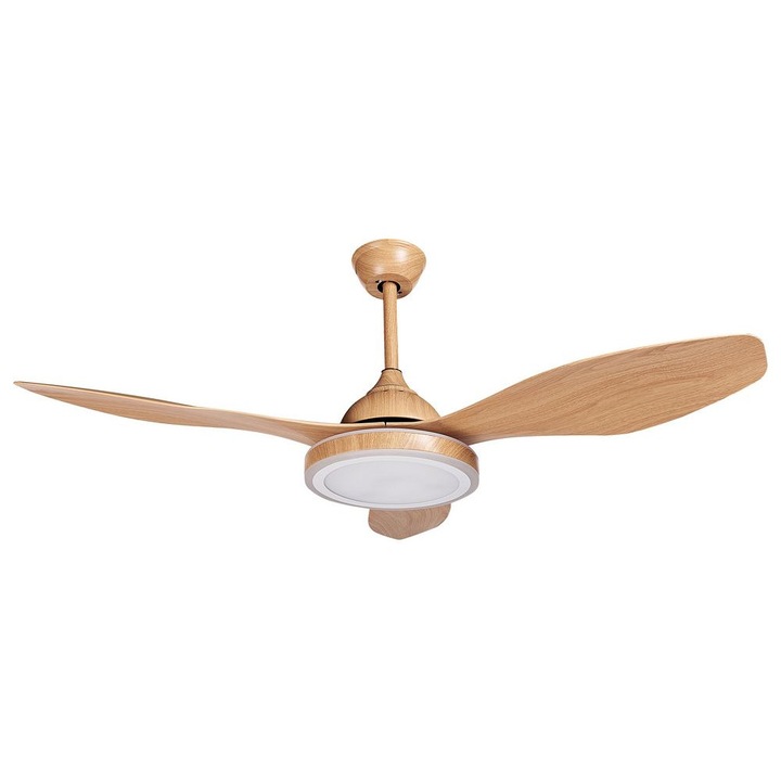 Ventilator de tavan cu lumina Muddy Cu telecomanda Maro deschis