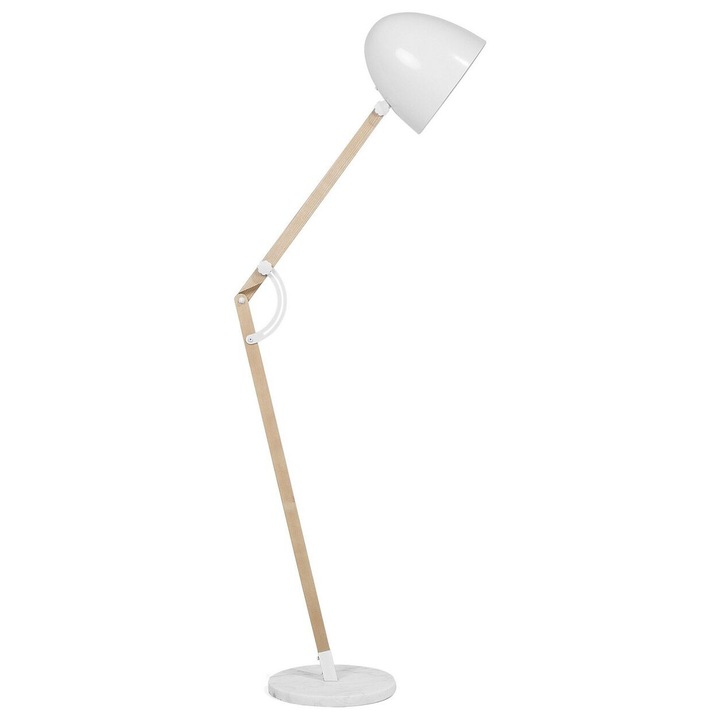 Lampadar Hetton Reglabil Lemn Alb