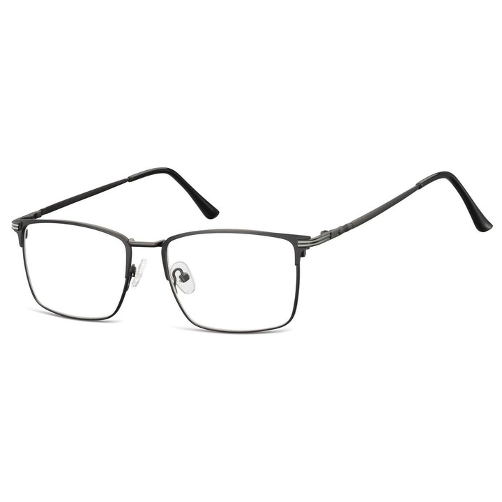 Rame ochelari Sunoptic 906C, metal, negru mate, dimensiuni 53x14x140mm, cu etui si laveta