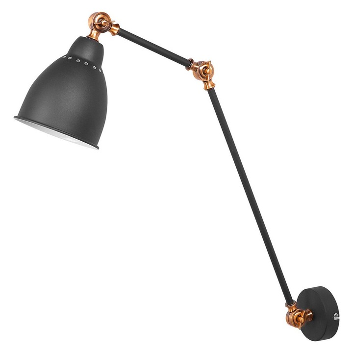 Aplica de perete Mississippi Reglabil Metal Gri grafit