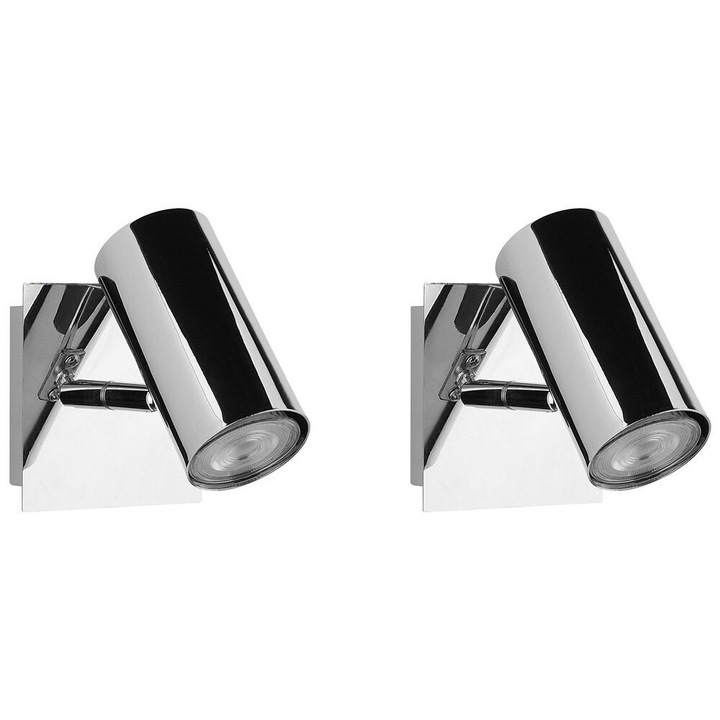 Set de 2 spoturi Rosetta Reglabil Metal Argintiu