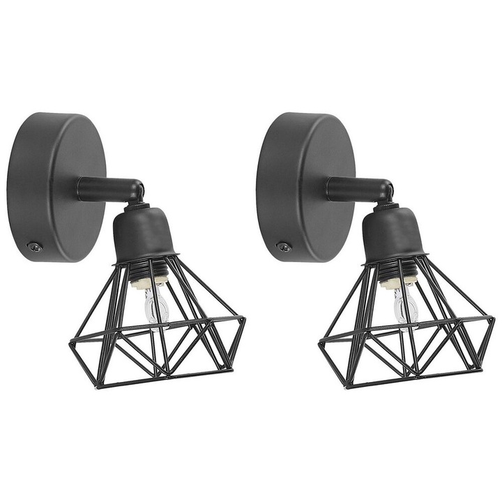 Set de 2 spoturi Erma Reglabil Metal Negru