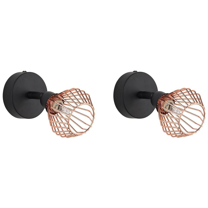 Set de 2 spoturi Volga Reglabil Metal Negru