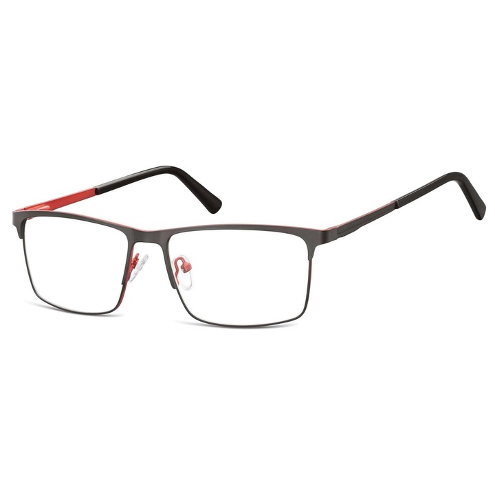 Rame Ochelari Sunoptic Flex 909, metalici, negru-rosu, cu filtru UV400, etui si laveta