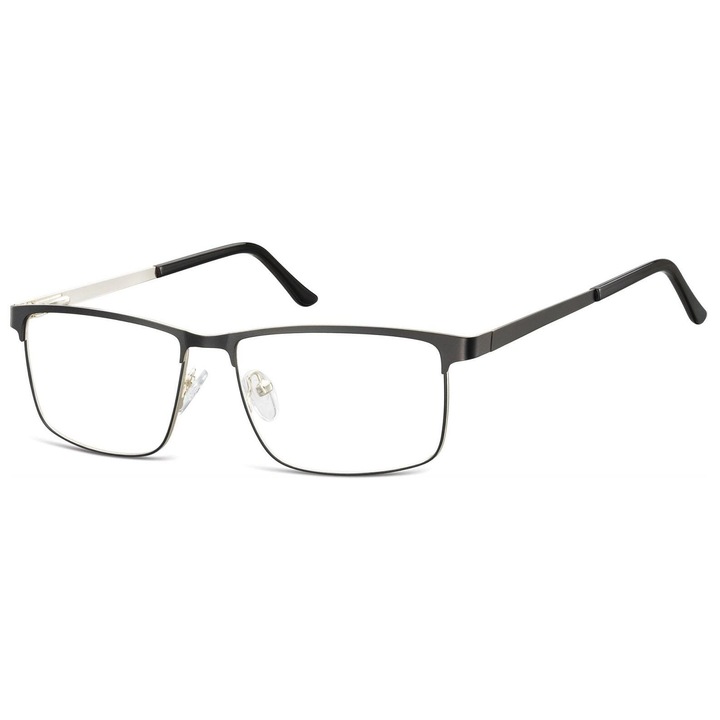 Rame ochelari, Sunoptic, Flex 910, metalici, negru-argintiu, 53-16-145mm, cu etui, laveta