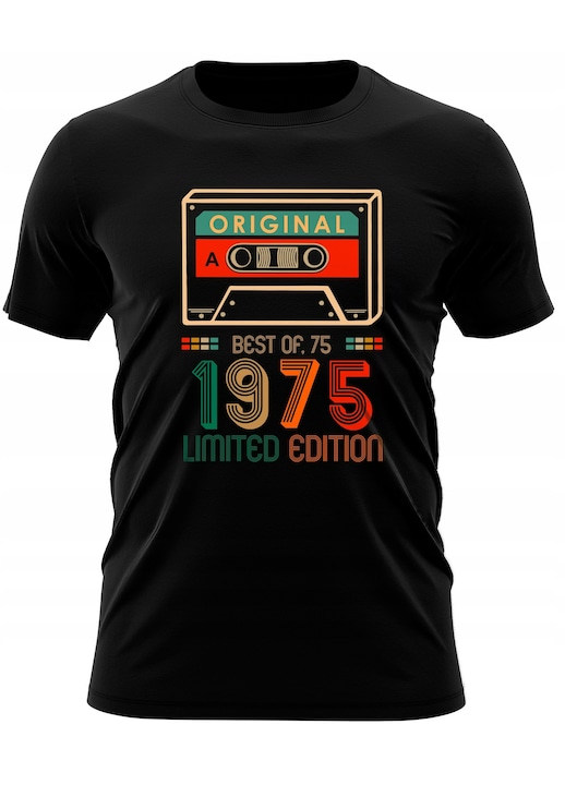 Tricou Premium Personalizat Cu Imprimeu, M, Multicolor, Pentru Barbati, Cadou Pentru 50 De Ani, Material 100% Bumbac, Maneci Scurte, Confortabil, Oeko-Tex Standard 100, Ideal Ca Cadou, ALG-TS-409-M