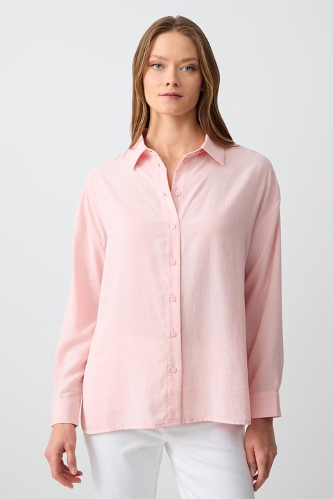 JIMMY KEY, Camasa uni din amestec de modal, Roz deschis