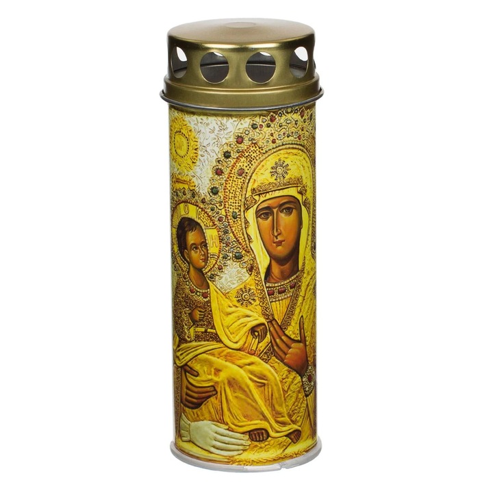 Lumanare decorativa cu led alb fecioara maria ø6.5x18cm