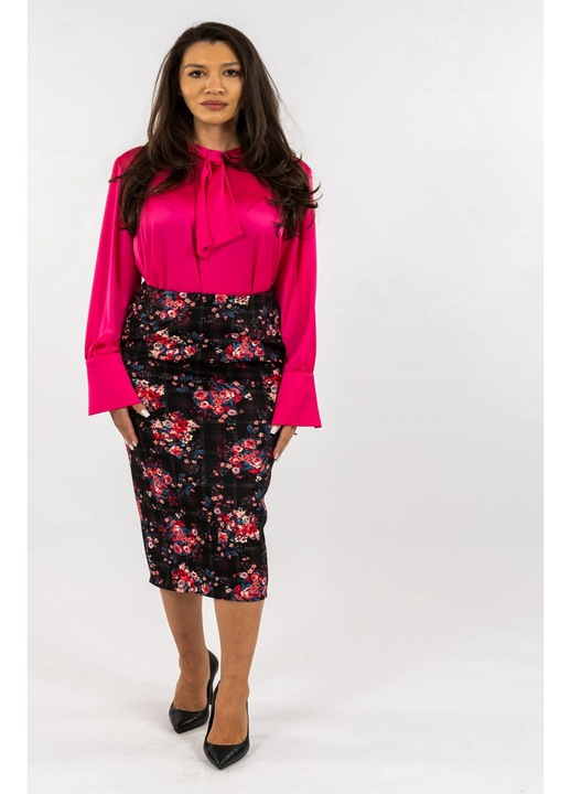 Compleu Roz Bluza Roz si Fusta Florala Fabiana, Roz