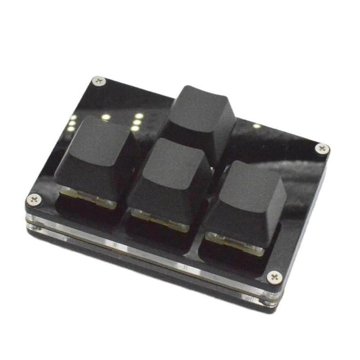 Tastatura mecanica YANYXR mini 4 taste programabile negru compact