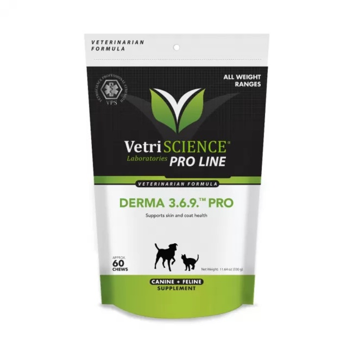 Supliment nutritiv pentru caini si pisici, pentru blana si piele, Vetri Science Derma 3.6.9. Pro, 60 tablete gumate